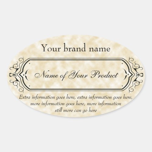 Vintage Style Soap and Cosmetics Label tan oval