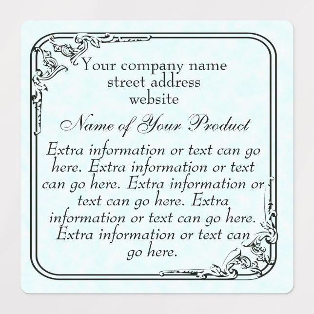 Vintage Style Soap & Cosmetics blue Parchment Labels (Design 2)