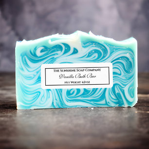 Vintage style soap cosmetics white with black text label