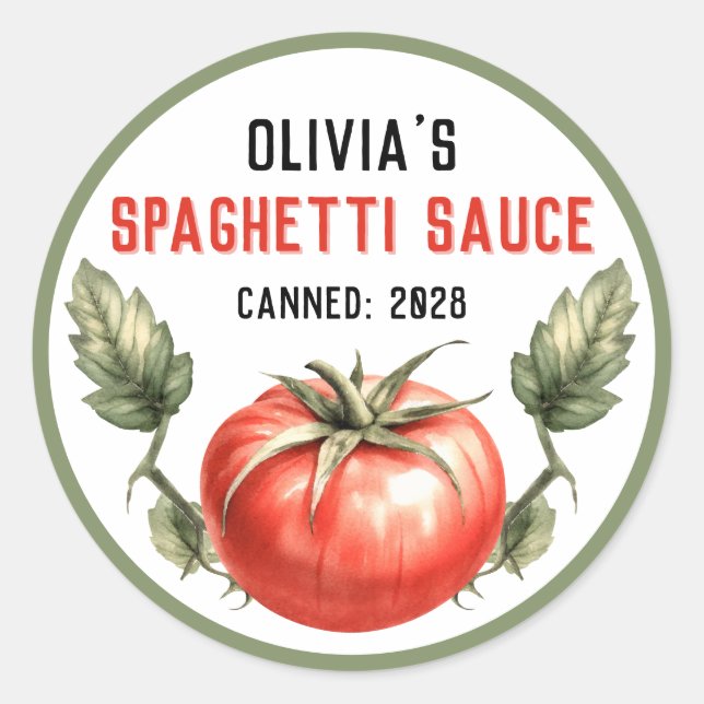 Vintage style Spaghetti Sauce canning Classic Round Sticker (Front)