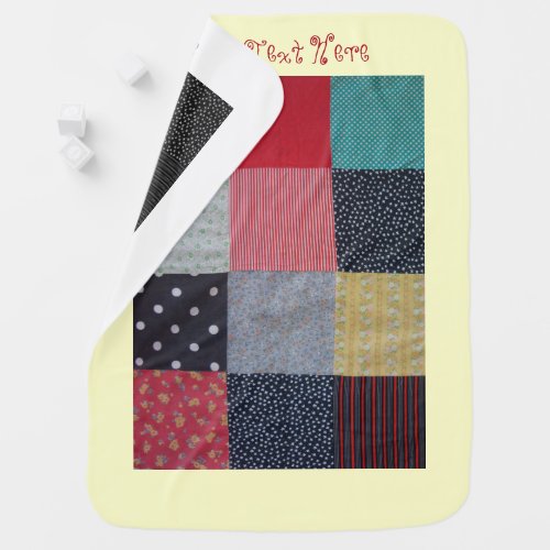 vintage style squares of colorful patchwork swaddle blanket