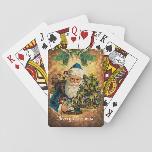 Vintage Style St Nicholas Santa Claus Christmas Poker Cards