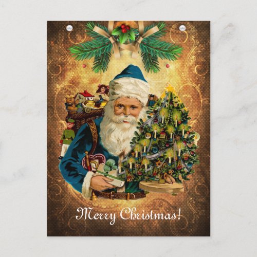 Vintage Style St Nicholas Santa Claus Christmas  Postcard