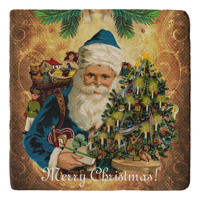 Vintage Style St Nicholas (Santa Claus) Christmas  Trivet (Front)