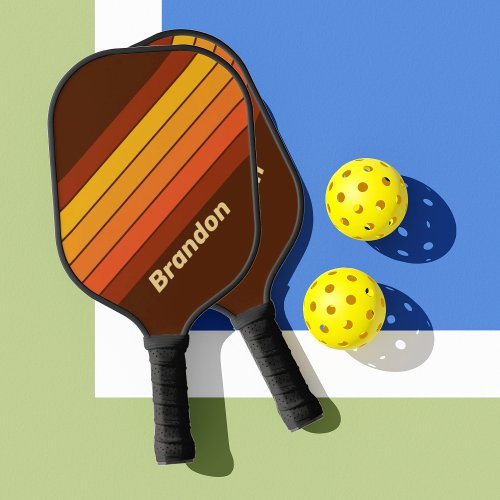 Vintage Style Stripes with Name Pickleball Paddle