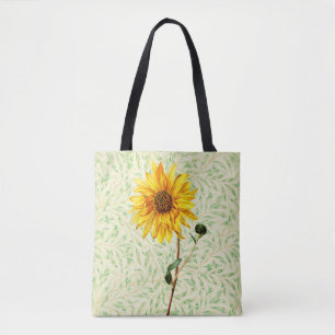 Vintage Style Sunflower Flower Art Tote Bag