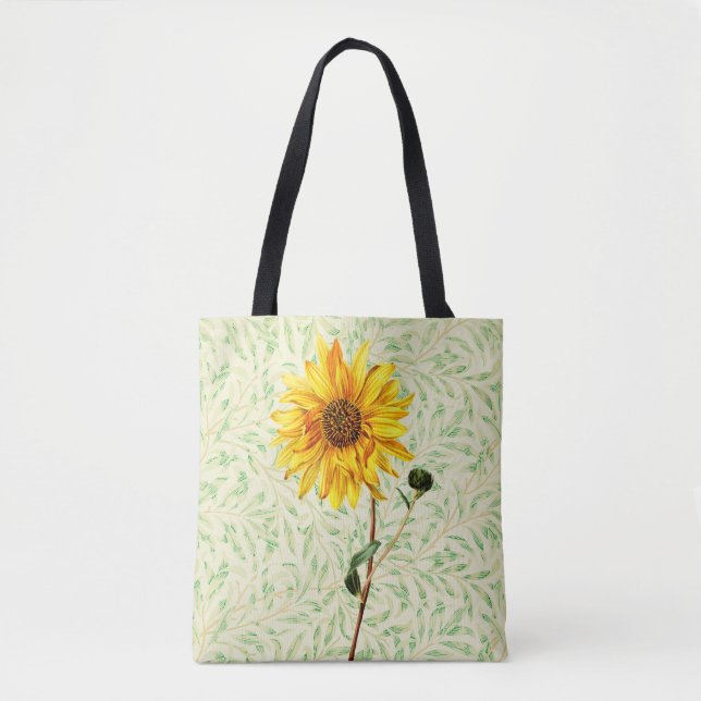 Vintage Style Sunflower Flower Art Tote Bag (Front)