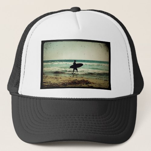 Vintage Style Surfer Silhouette Trucker Hat