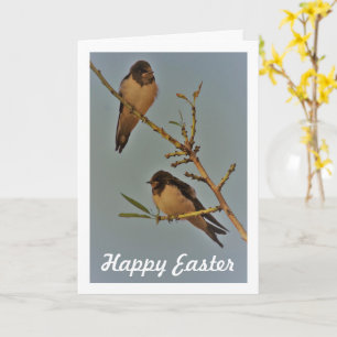 Vintage Style Swallow Birds Portrait Card