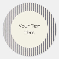 Vintage Style Ticking Striped Sticker