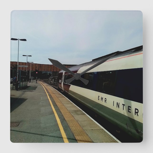 Vintage style train square wall clock (Front)