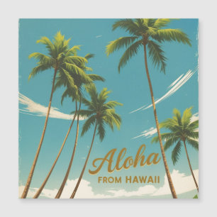 Vintage Style Travel Aloha Hawaii Magnetic Card