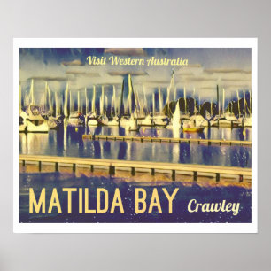Vintage-style Travel Poster Matilda Bay
