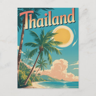 Vintage Style Travel Poster of a Tropical Thailand Postcard