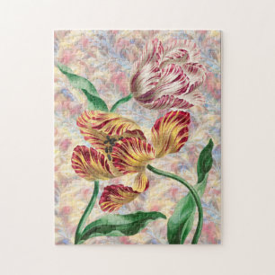 Vintage Style Tulip Pair Art Puzzle
