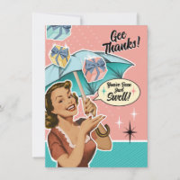 Vintage Style Umbrella Bridal Shower Thank You