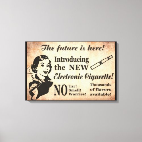 Vintage Style Vaping Poster Canvas Print