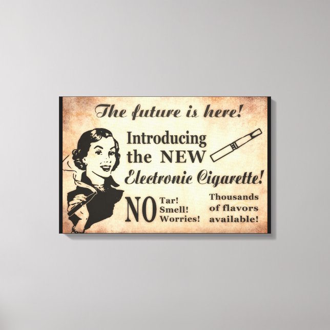 Vintage Style Vaping Poster Canvas Print (Front)