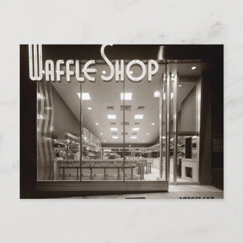 Vintage_Style Waffle Shop Postcard