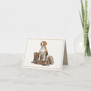 Vintage Style Watercolor Hunting Hound Dog Note Card