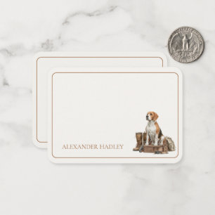 Vintage Style Watercolor Hunting Hound Dog Note Card
