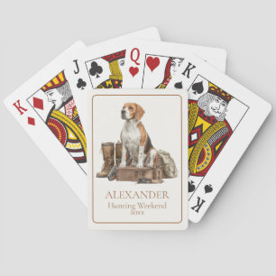 Vintage Style Watercolor Hunting Hound Dog Poker Cards