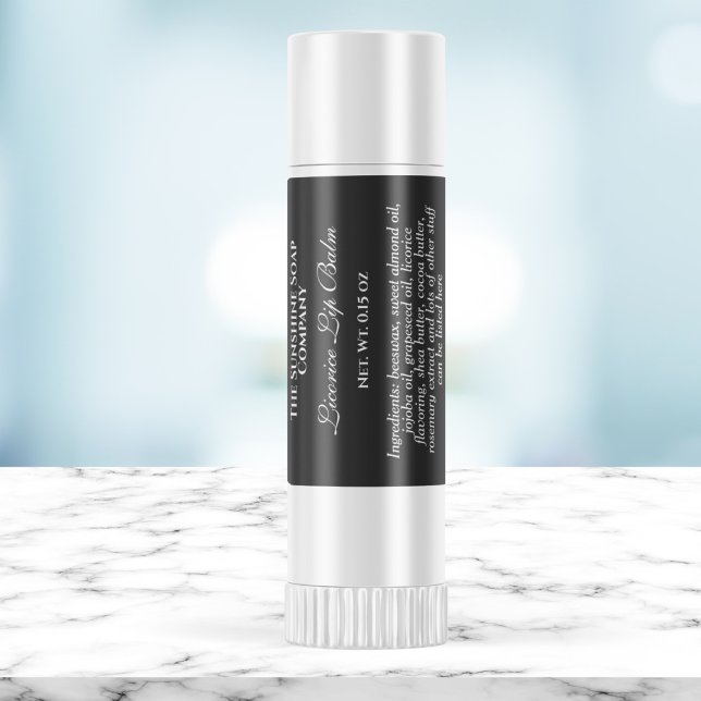 Vintage style waterproof lip balm label - black (Creator Uploaded)