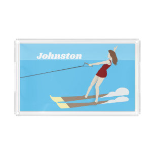 Vintage-style Waterski Acrylic Tray