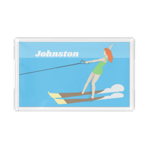 Vintage-style Waterski Acrylic Tray