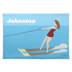 Vintage-style Waterski Cloth Placemat