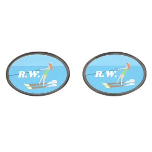 Vintage-style Waterski Cufflinks