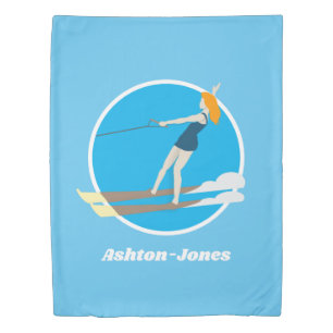 Vintage-style Waterski Duvet Cover