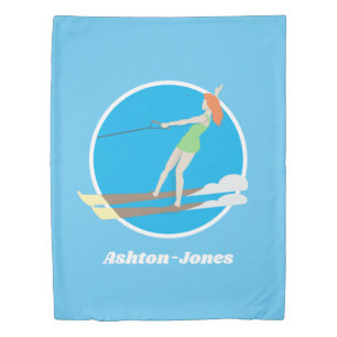 Vintage-style Waterski Duvet Cover