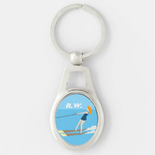 Vintage-style Waterski Keychain