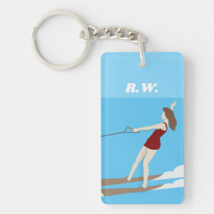 Vintage-style Waterski Keychain