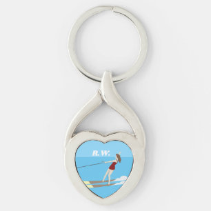Vintage-style Waterski Keychain