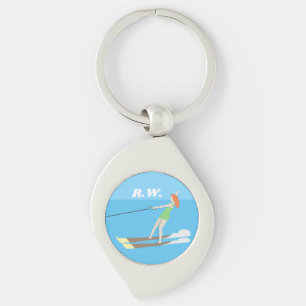 Vintage-style Waterski Keychain