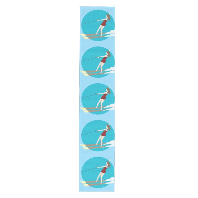 Vintage-style Waterski Medium Table Runner (Front)