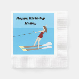 Vintage-style Waterski Napkins
