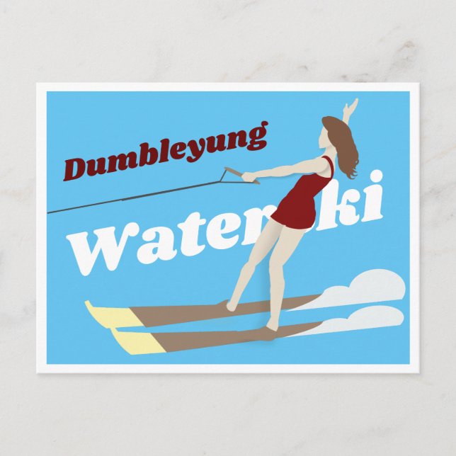 Vintage-style Waterski Postcard (Front)
