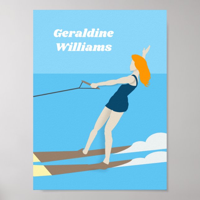 Vintage-style Waterski Poster (Front)