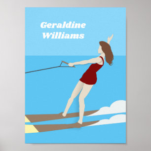Vintage-style Waterski Poster