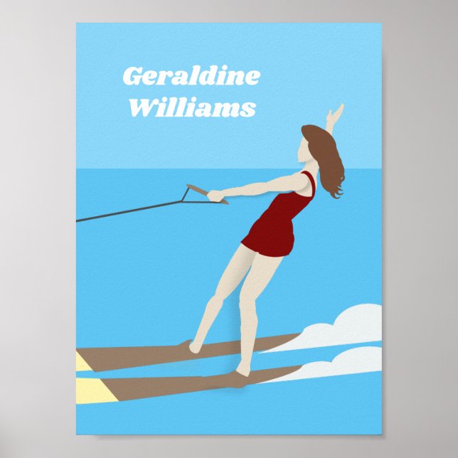 Vintage-style Waterski Poster (Front)