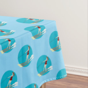 Vintage-style Waterski Tablecloth