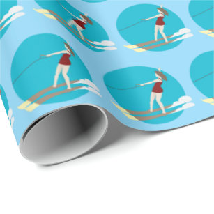 Vintage-style Waterski Wrapping Paper