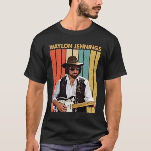 Vintage Style Waylon Jennings T_Shirt