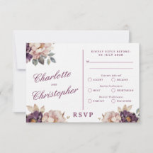 Vintage Style Wedding Elegant RSVP Card, RSVP Card