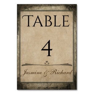 Vintage Style Wedding Nautical Chart Table Number