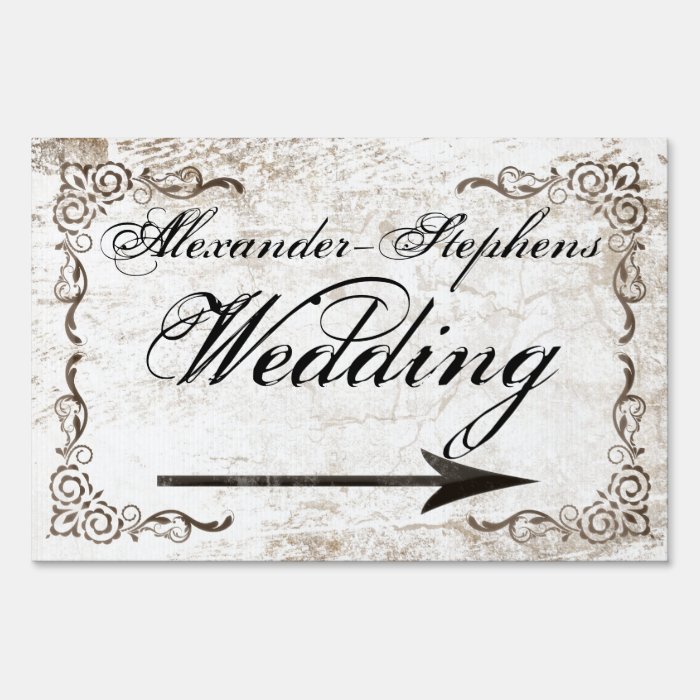 Vintage Style Wedding Sign w/Arrow
