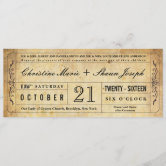 Vintage Wedding Ticket Monogram Postage, Zazzle